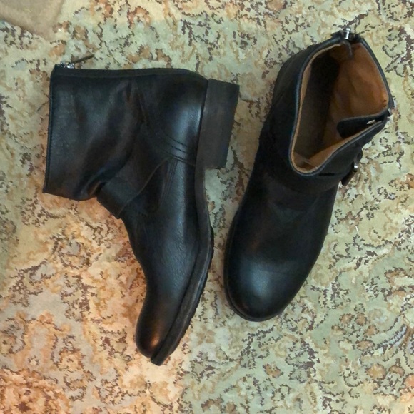 FRYE size 6.5 Tyler Engineer Moto Black Leather Boot Motorcycle Buckle $178 NEW - Picture 15 of 16